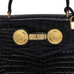 Gianni Versace Handbag Gold Tone Medusa Logos, Tokyo Roses Vintage