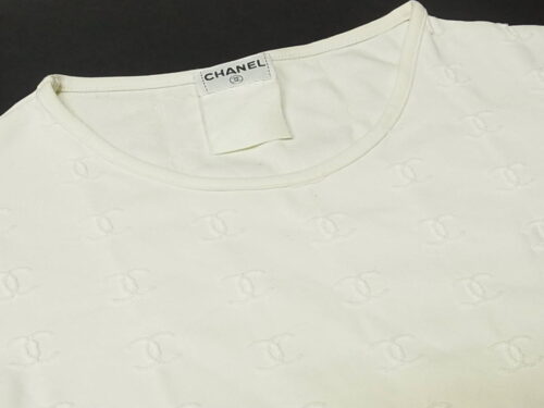 Vintage Chanel Paris Big Logo Gold Embroidery T Shirt Black 90s Luxury   eBay